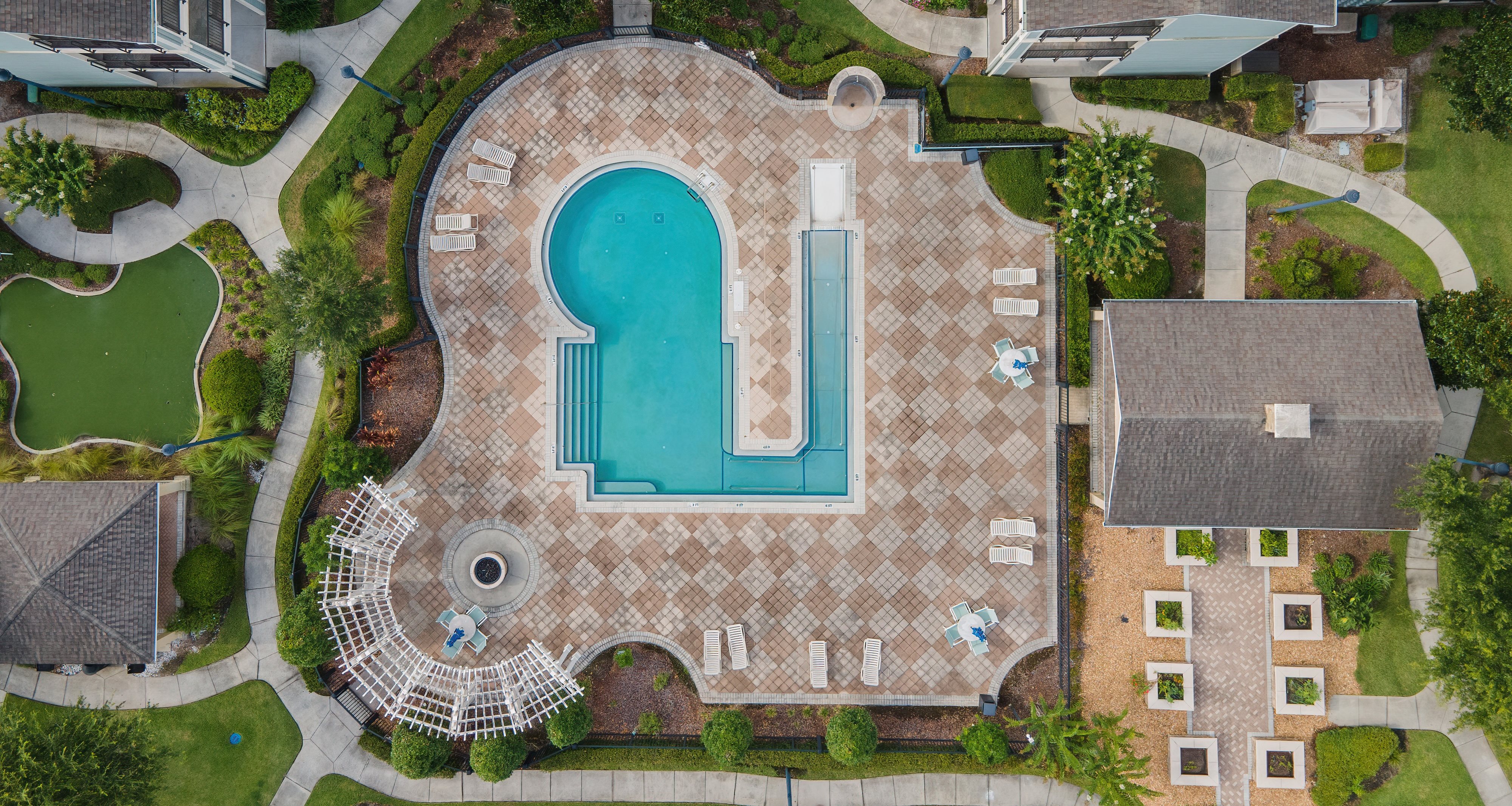 Aerial view pool